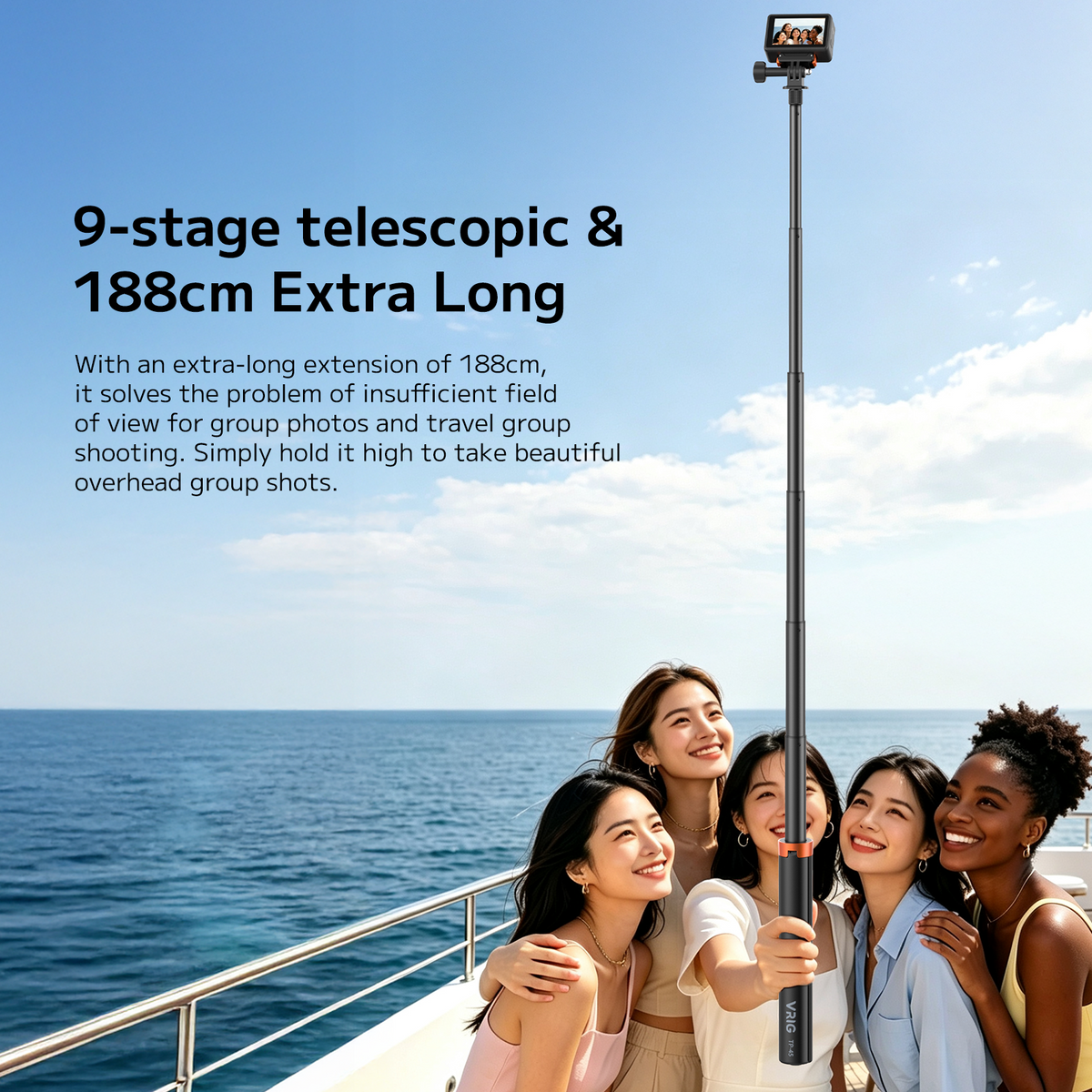 VRIG TP-45 Auto Pop-Up Camera Light Stand 75iin/188cm Extendable Aluminum Tripod TP-45 1/4" Screw, Portable Video Light Stand for DSLR Camera, Ring Light, Video Rig, 10LB Max Load