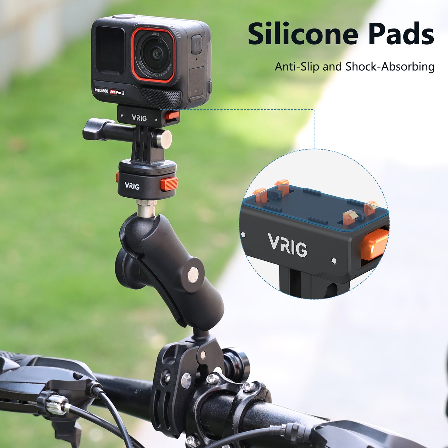 VRIG AC-43 Magnetic Quick Release Mount for Insta 360 Ace/Ace Pro 2/ X5/ X4 Air, Quick & Convenient, 2-Prong Camera Mount for Tripod, Neck Mounts, for POV/VLOG