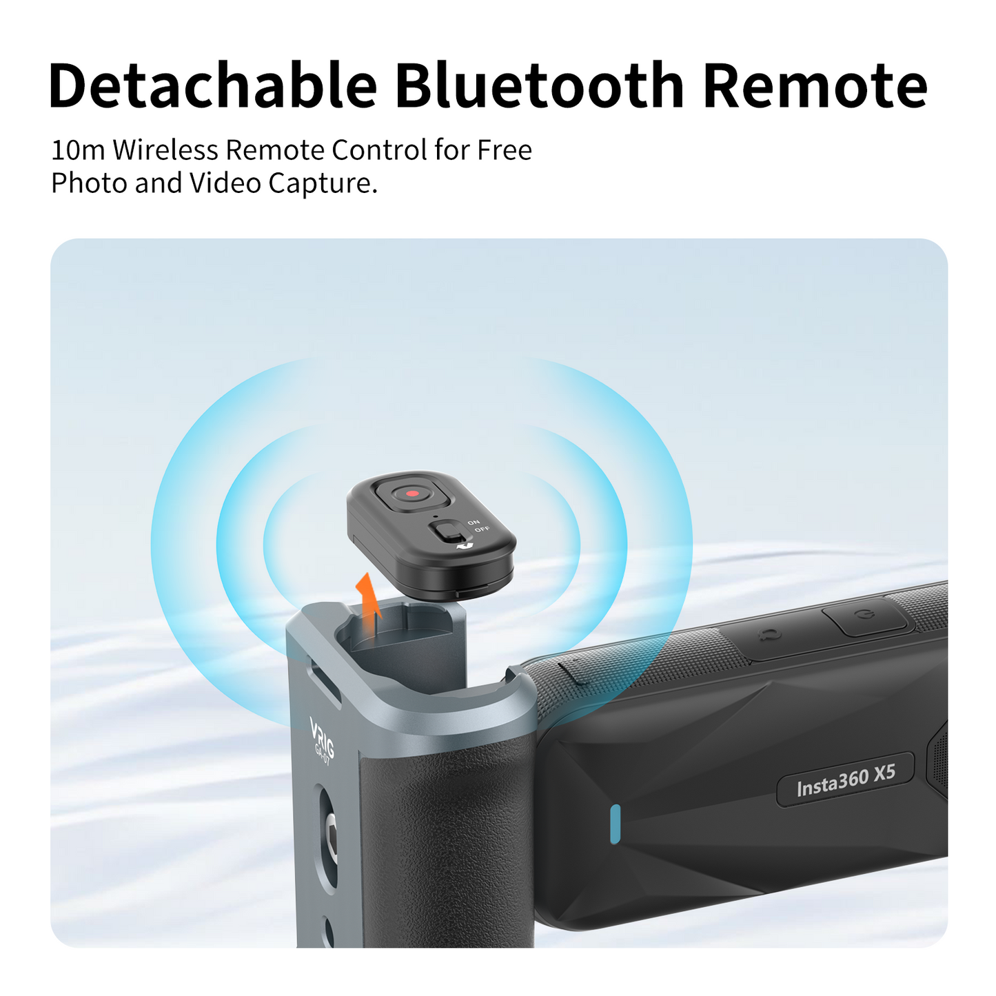 VRIG GA-08SE Street Photography Grip for Insta360 X5/X4 Air/Ace Pro2 with Bluetooth Remote