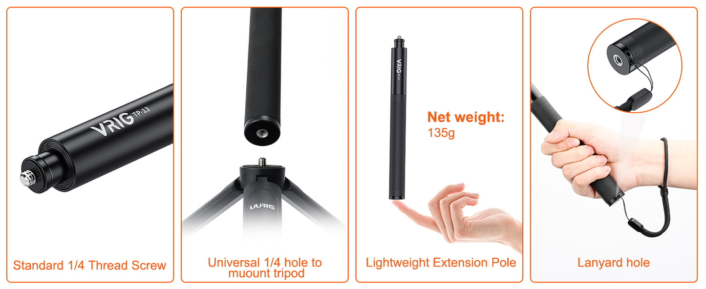 VRIG TP-13 Invisible Selfie Stick(51inch)