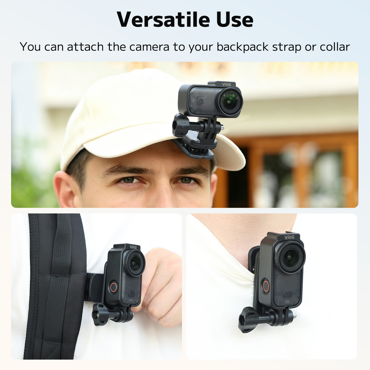 VRIG AC-116 Hat Clip Mount/Backpack Clip Mount for DJI Osmo Nano, Xtra Atto