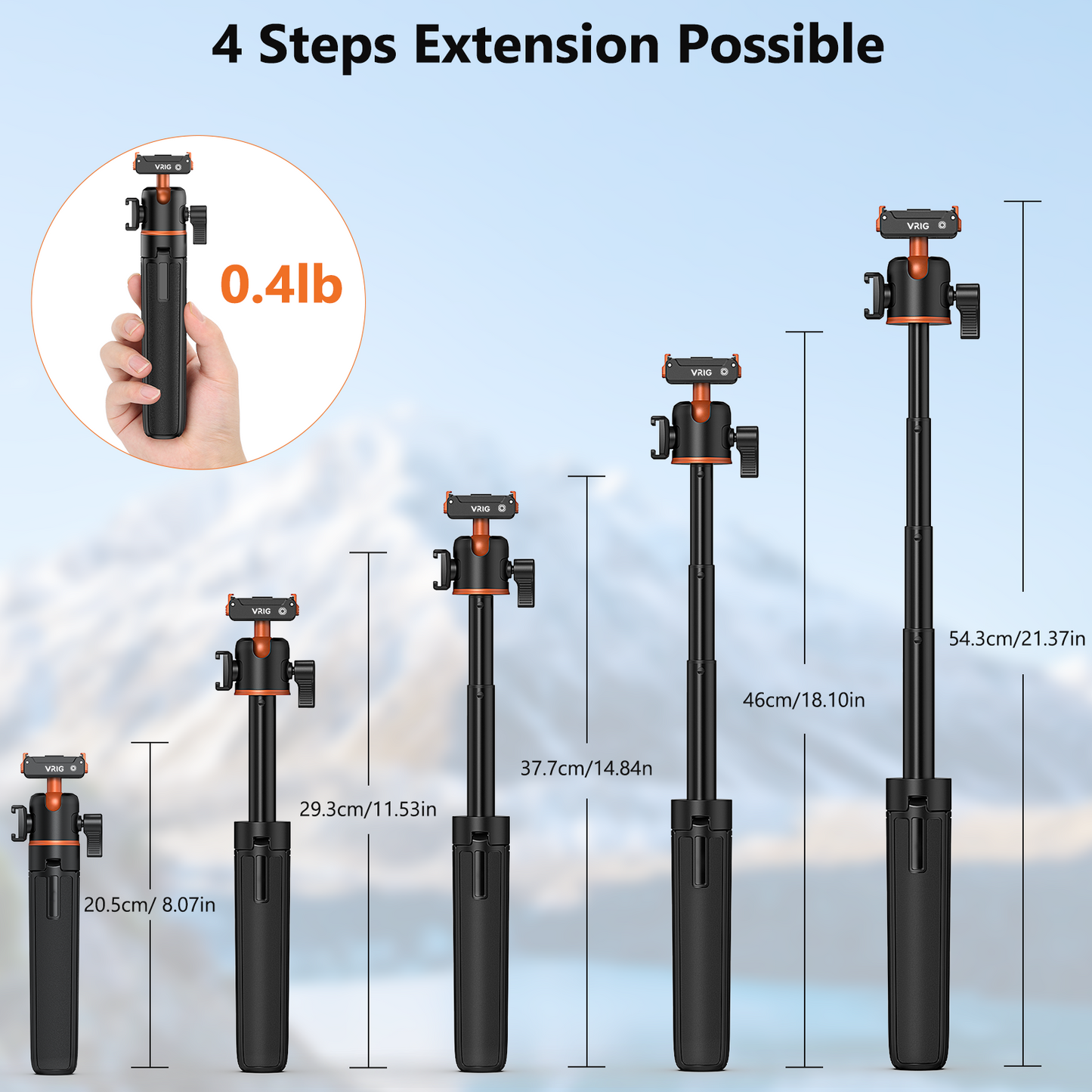 VRIG AC-40N Action Camera Selfie Stick Tripod for DJI Osmo Nano/Action 6