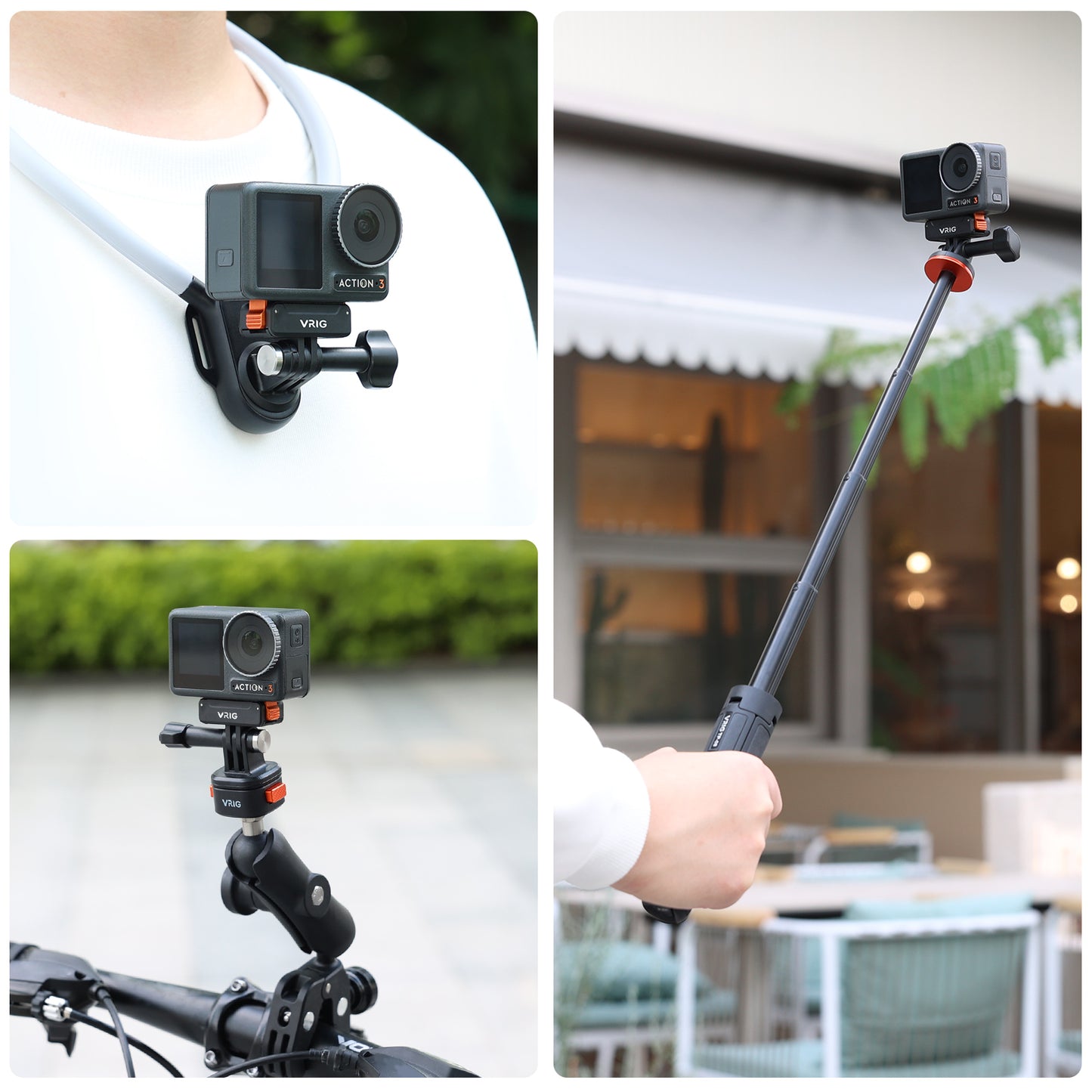 VRIG AC-34 Magnetic Quick Release Adapter Mount Base for DJI Osmo Action 5 Pro / 4/3 / Osmo 360