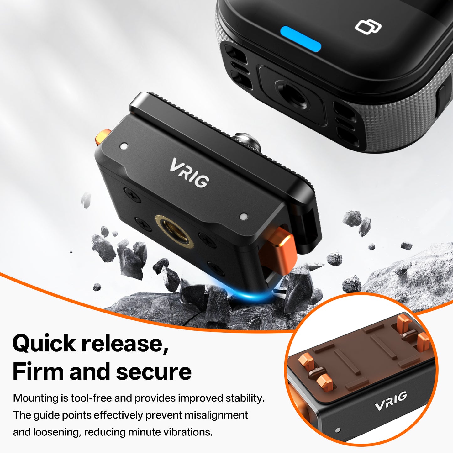 VRIG AC-48 Magnetic Quick Release Mount for Insta 360 Ace Pro 2/ Ace Pro/Ace/ X5/ X4/ X4 Air/ X3,