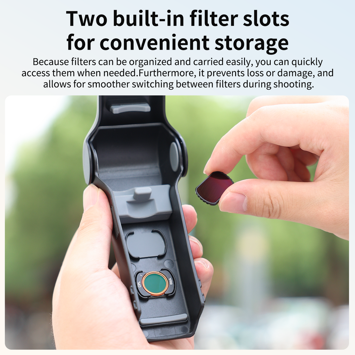 VRIG AC-112 Protective Cover Case for DJI Osmo Pocket 4 w 2 CPL/ND Filter Slots