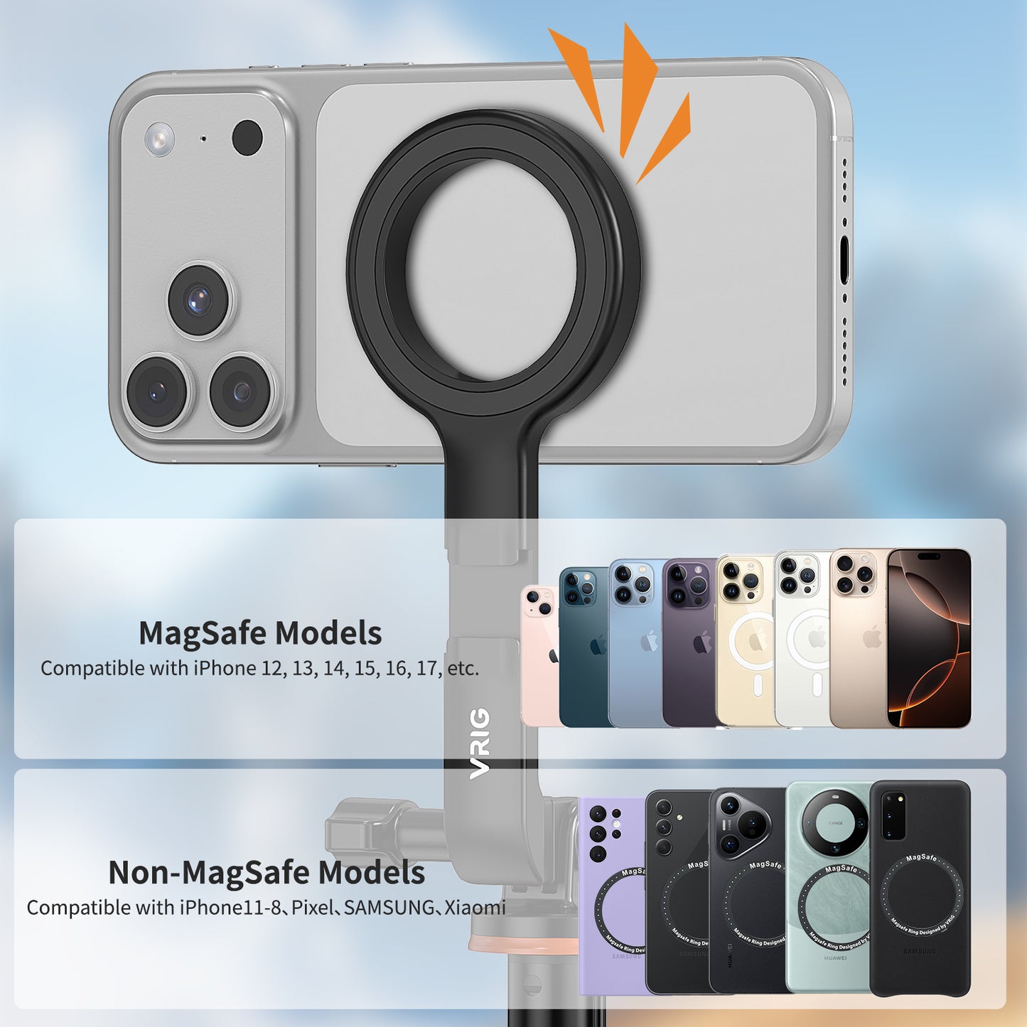 VRIG TP-33 Magnetic Phone Tripod Mount Adapter iPhone Magsafe
