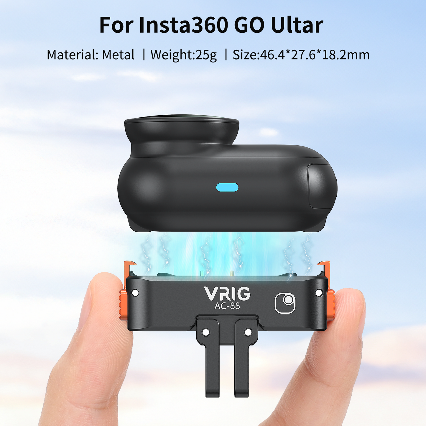 VRlG AC-88 Magnetic Quick Release Mount for Insta360 GO Ultar with Charging