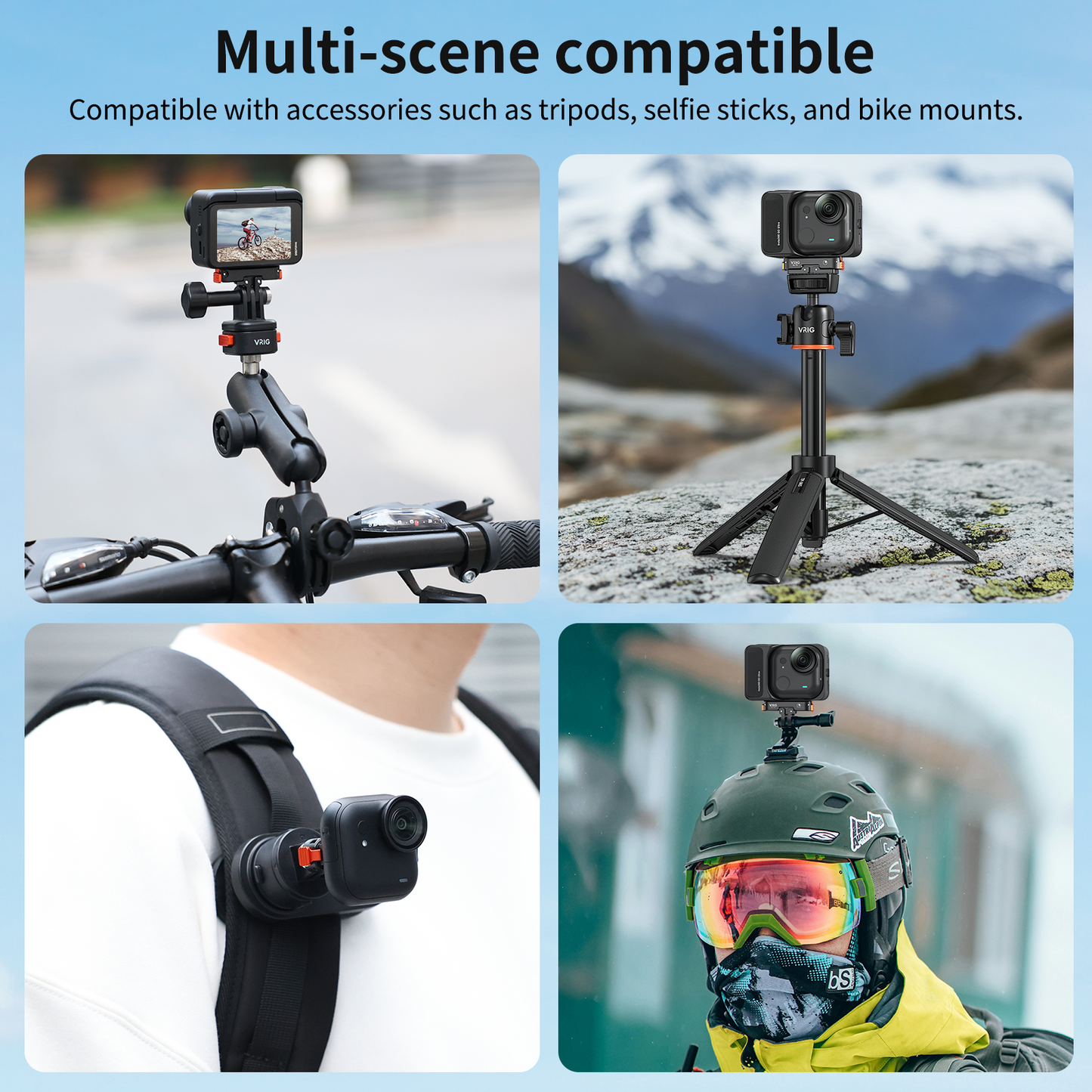 VRIG AC-70 Magnetic Quick Release Mount for Insta 360 GO Ultra
