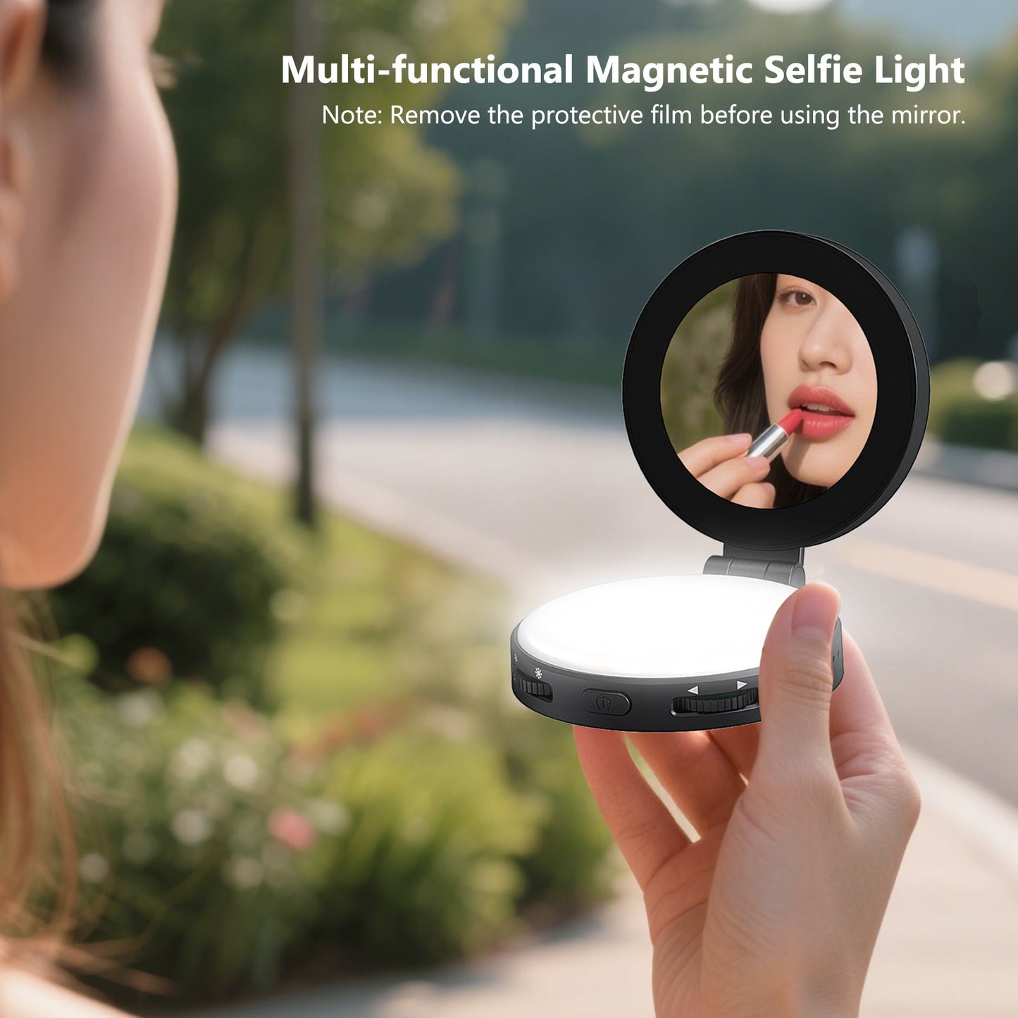 VRIG FD-04 Magnetic Selfie Light with Mirror for iPhone Magsafe(Black)