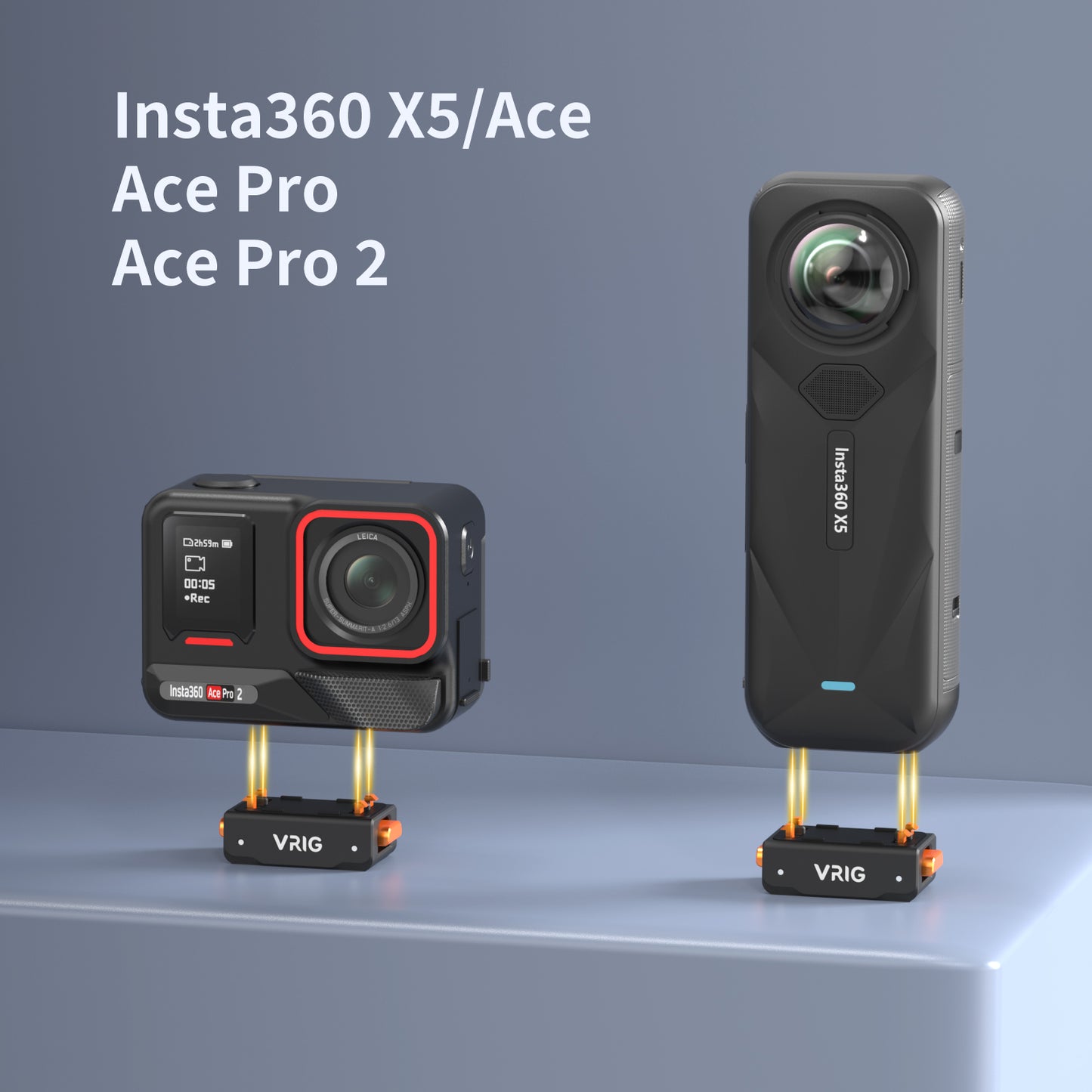 VRIG AC-42 Magnetic Quick Release Mount for Insta 360 ACE/ACE PRO/ACE PRO 2/ X5/ X4 Air, Quick & Convenient, 1/4 Screw Thread Adapter for Tripod, Extension Rod