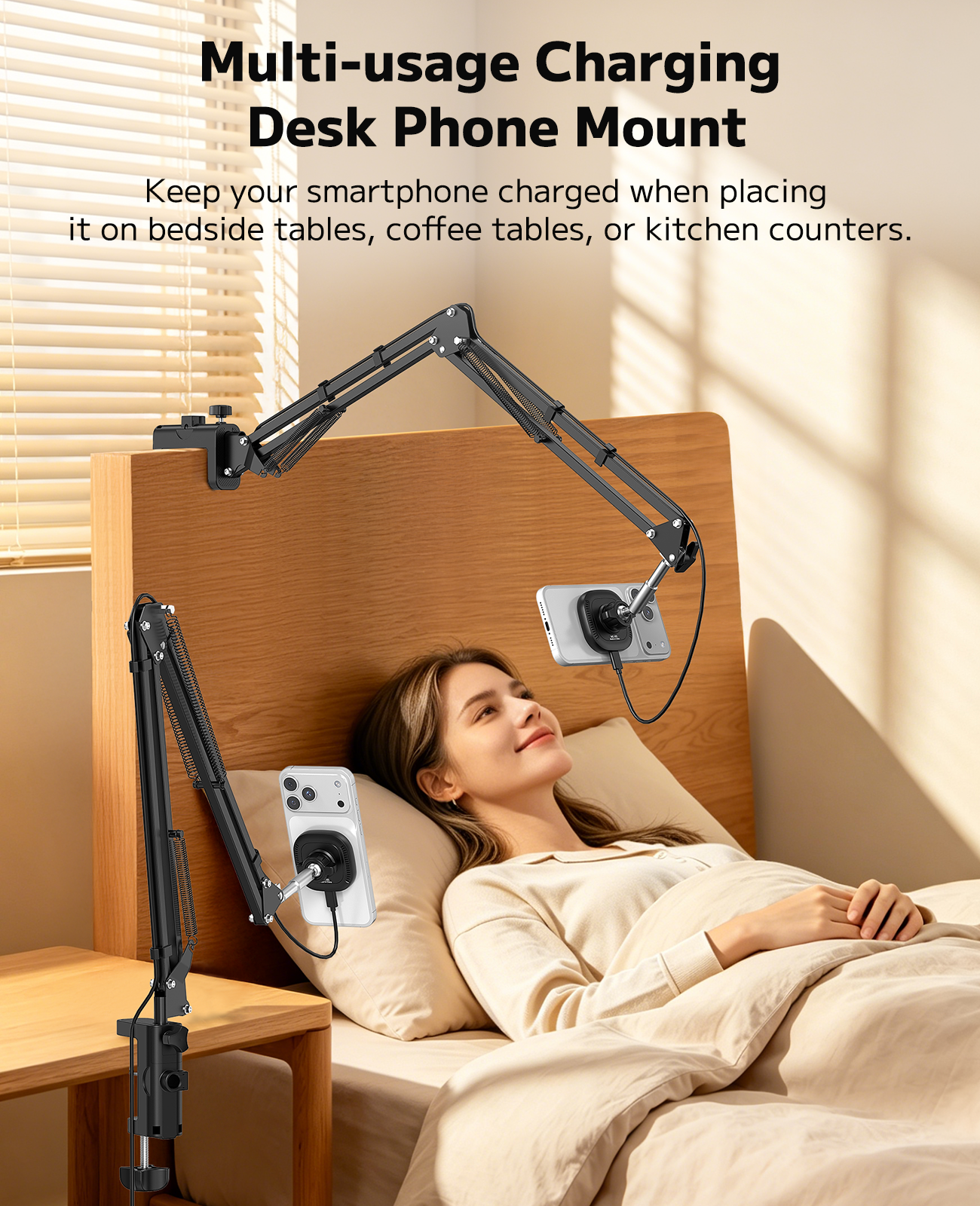 VRIG MG-09S Magnetic Wireless Charger Phone Holder for Bed Desk