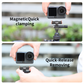VRIG AC-84S 360° Magnetic Quick Release Mount for DJI Osmo Action6,Action5,Action4,Osmo Nano,Osmo 360,Aluminum Base Bracket with 1/4" Screw & Foldable Dual-Claws for Chest Mount,Tripod, Selfie Stick