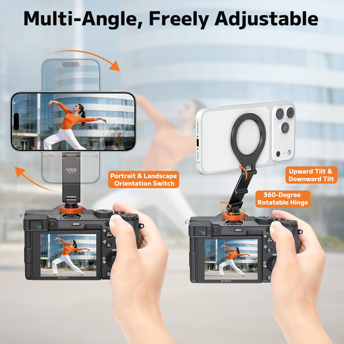 VRIG MG-40 Magnetic Phone Tripod Mount for iPhone and MagSafe Cases