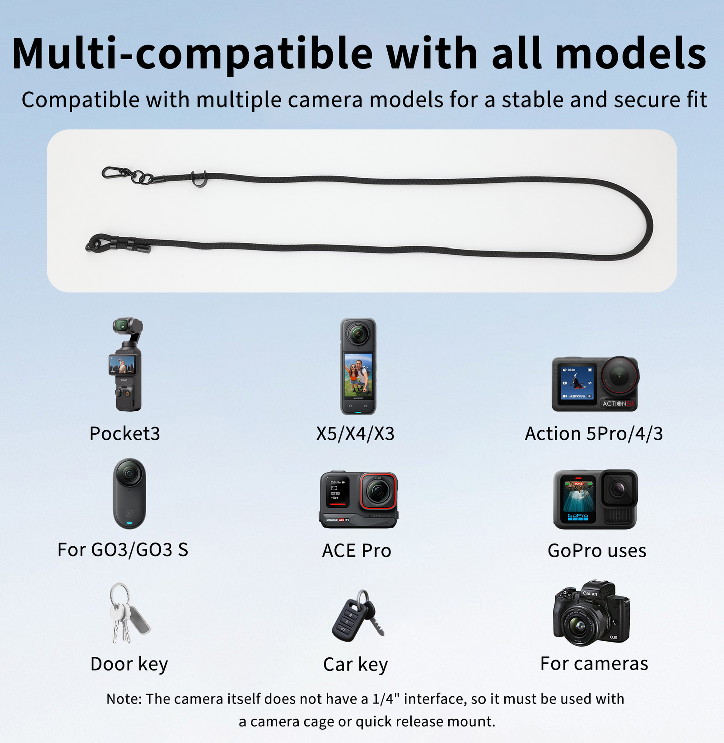 VRIG AC-52 Wrist &Nick Lanyard For DJI Osmo Pocket 3