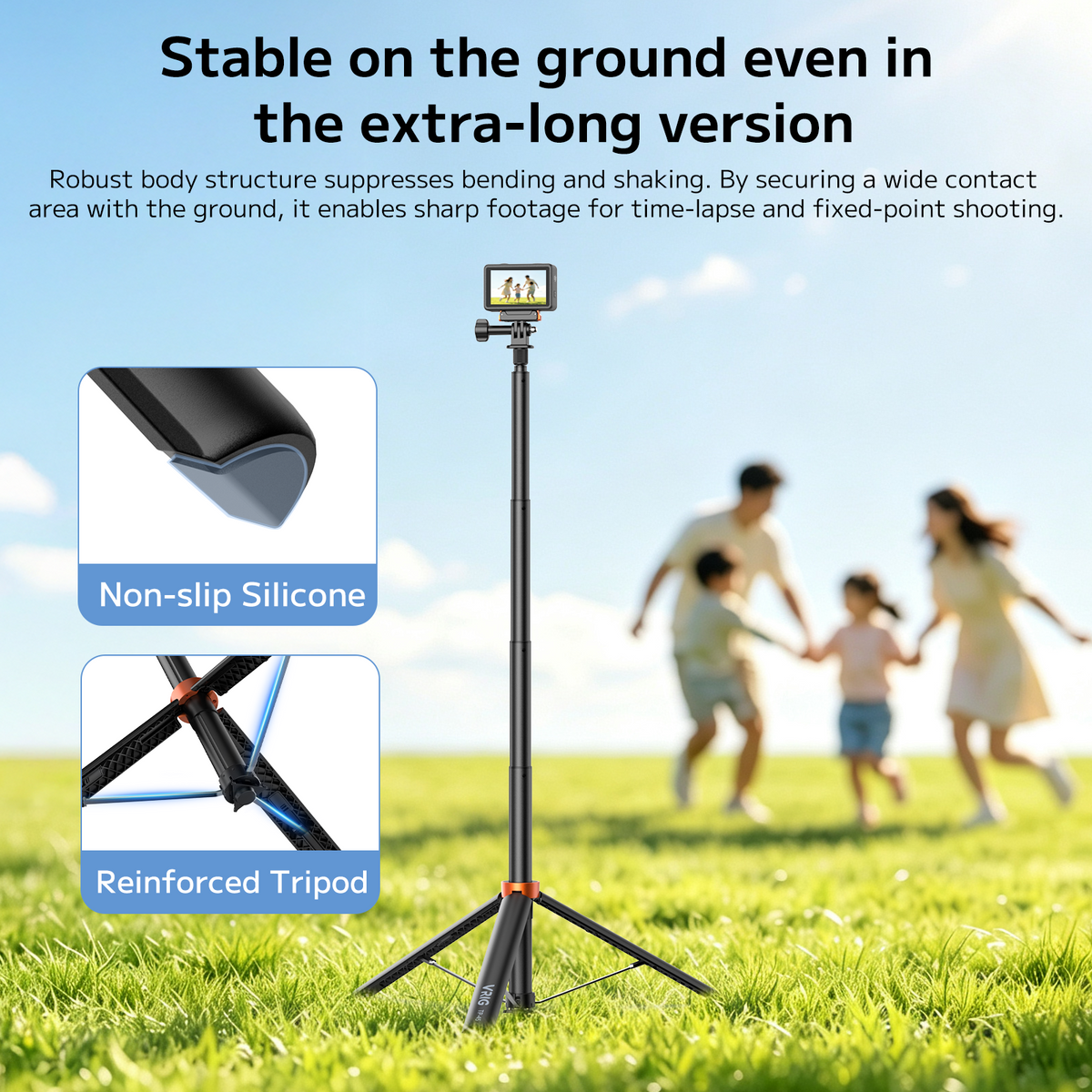 VRIG TP-45 Auto Pop-Up Camera Light Stand 75iin/188cm Extendable Aluminum Tripod TP-45 1/4" Screw, Portable Video Light Stand for DSLR Camera, Ring Light, Video Rig, 10LB Max Load
