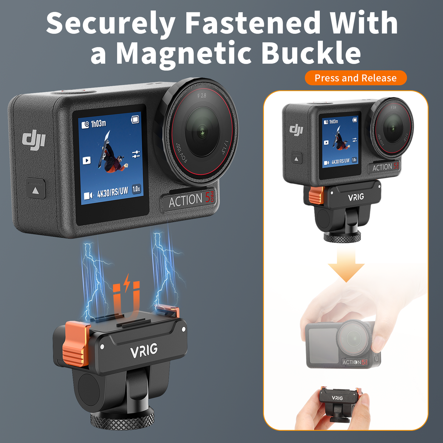 VRIG AC-59 Adjustable Quick-Release Adapter Mount for DJI Osmo 360