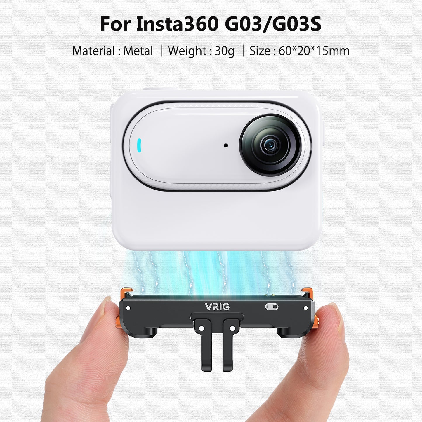 VRIG AC-39 Magnetic Quick Release Mount with Charging Port for Insta 360 GO 3 / GO 3S
