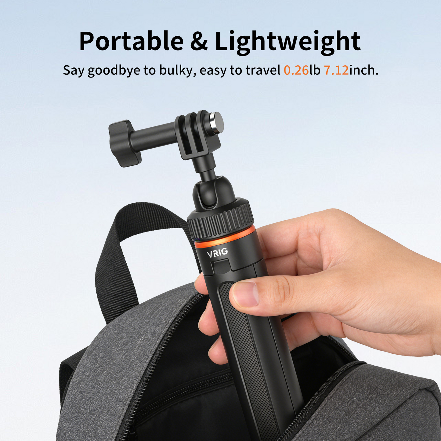 VRIG AC-80 40cm/15.7" Telescopic Selfie Stick Tripod for Action Camera
