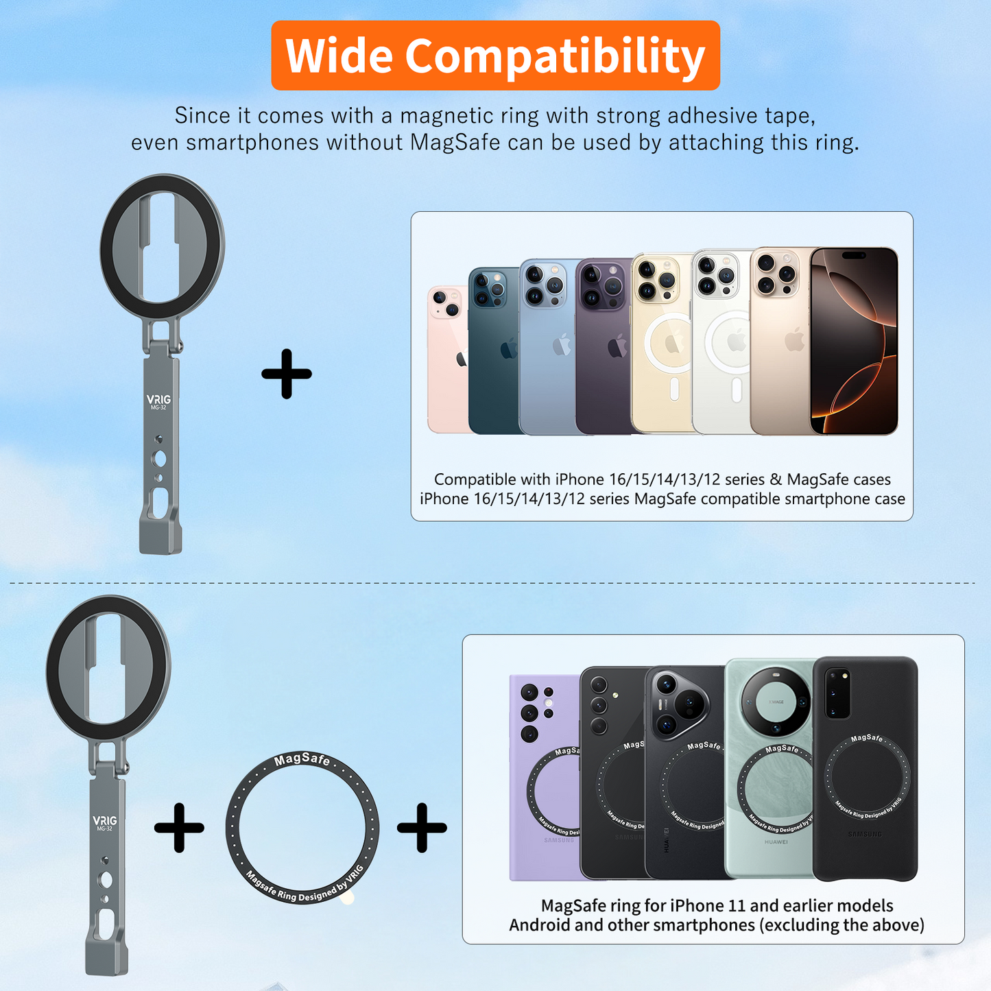 VRIG MG-32 Phone Tripod Holder Mount for MagSafe