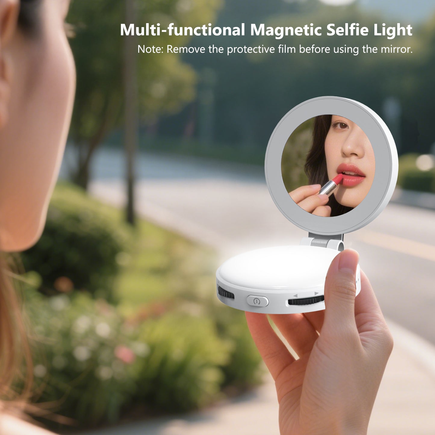 VRIG FD-04 Magnetic Selfie Light with Mirror for iPhone Magsafe (White)