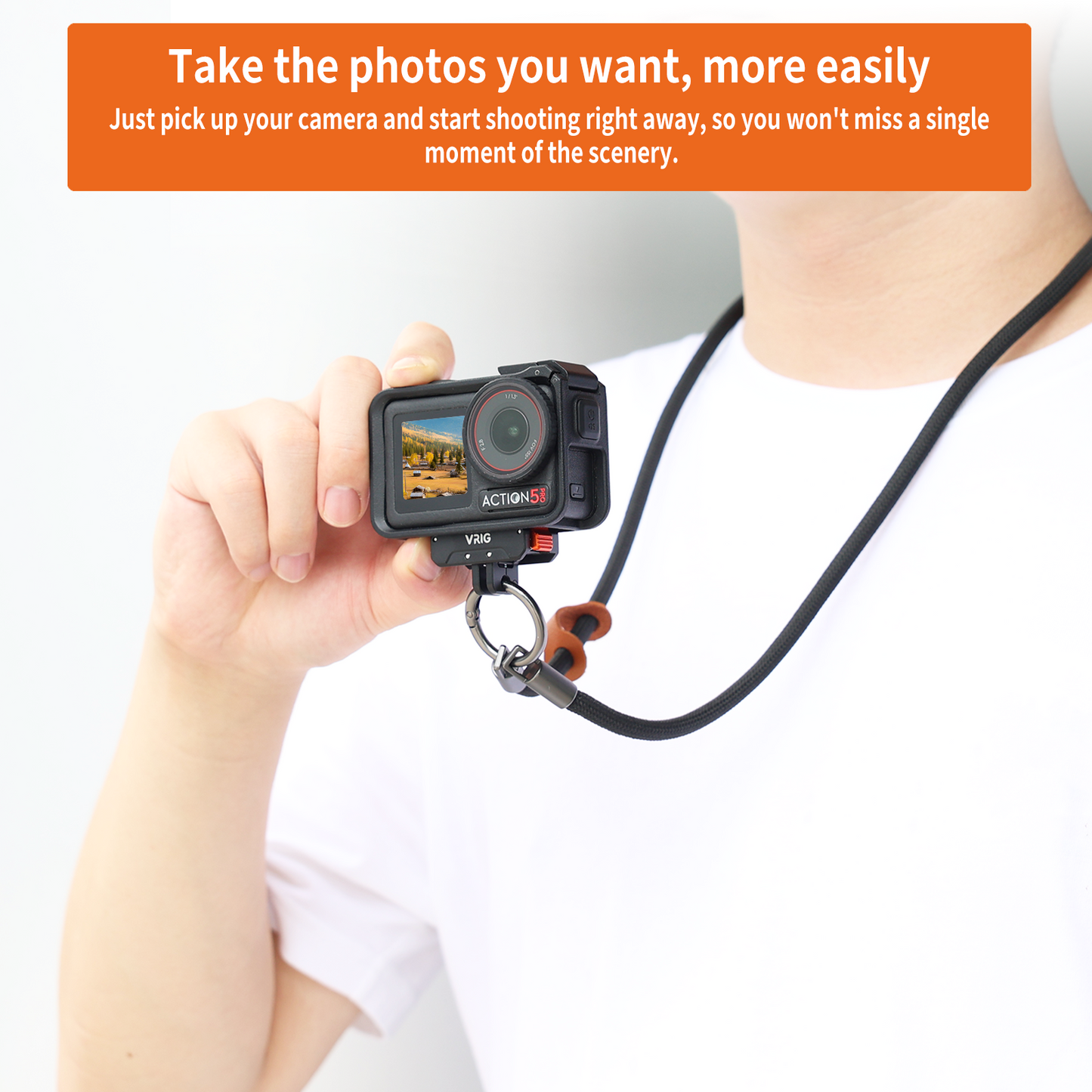 VRIG AC-54 Camera Strap for Osmo Pocket 3 - Neck Strap, Anti-Drop Protection