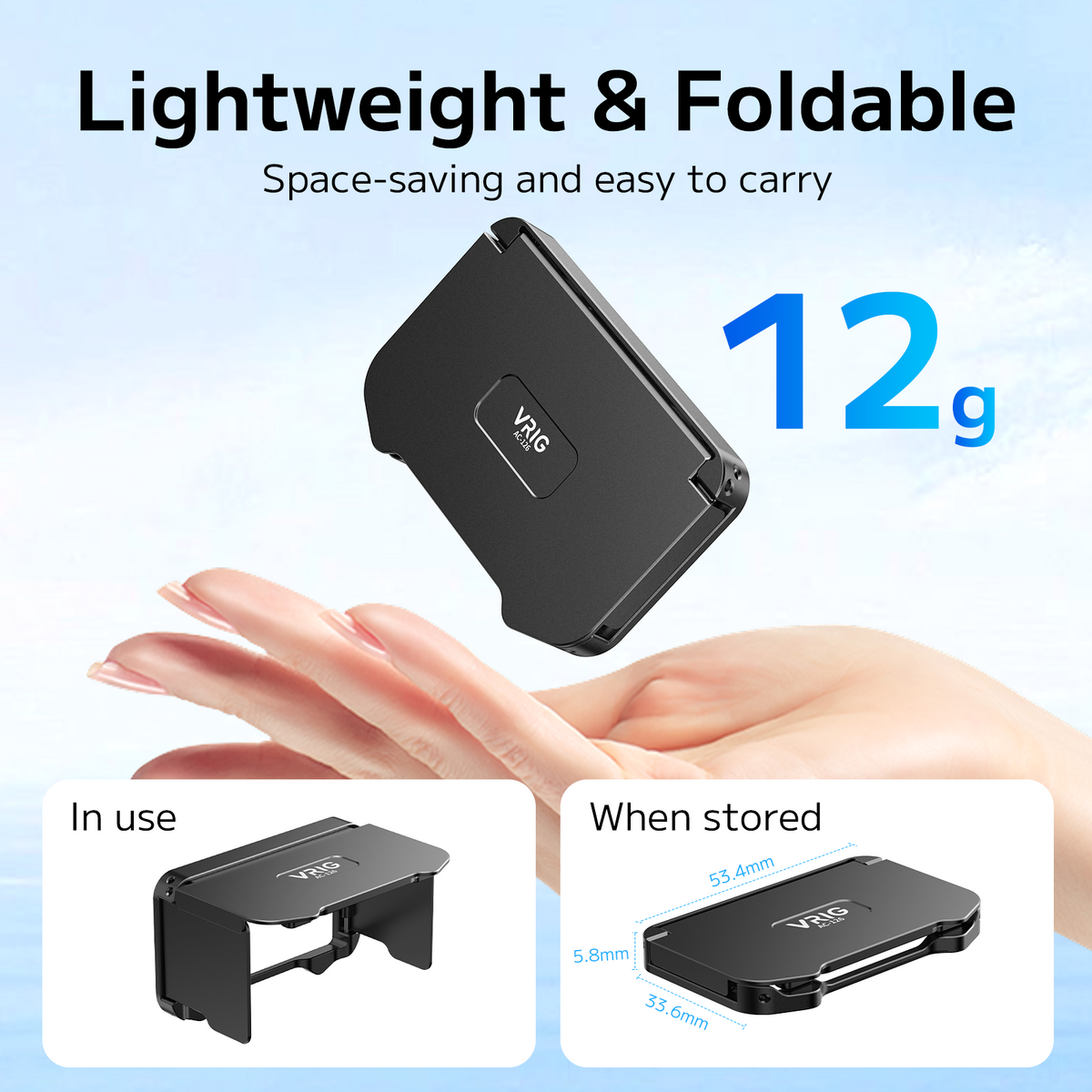 VRIG AC-126 Foldable Screen Sun Shade Case for Insta360 Luna Ultra, Portable Anti-Glare Protector for Outdoor Shooting, Gimbal Screen Protective Sunshade Cover for Insta360 Luna Ultra Accessories