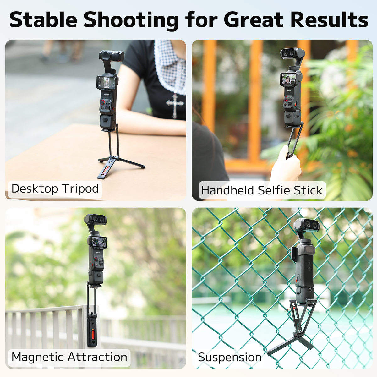 VRIG AC-130 X6 Camera Tripod for Insta360 Luna Ultra & DJI OSMO Pocket 4P/4/3