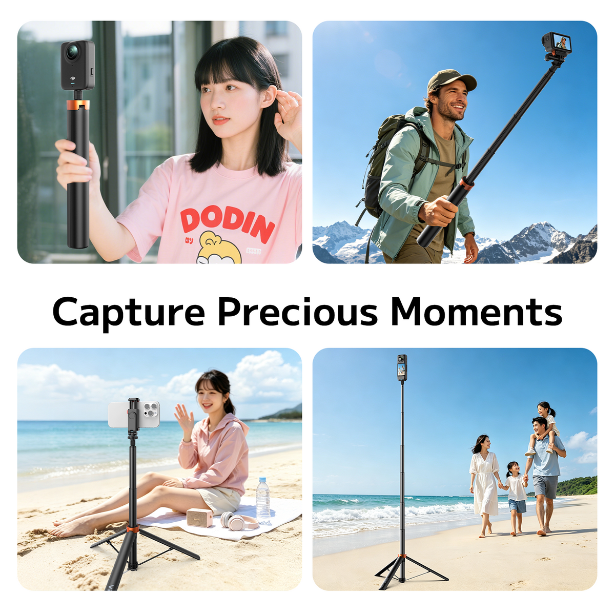 VRIG TP-45 Auto Pop-Up Camera Light Stand 75iin/188cm Extendable Aluminum Tripod TP-45 1/4" Screw, Portable Video Light Stand for DSLR Camera, Ring Light, Video Rig, 10LB Max Load