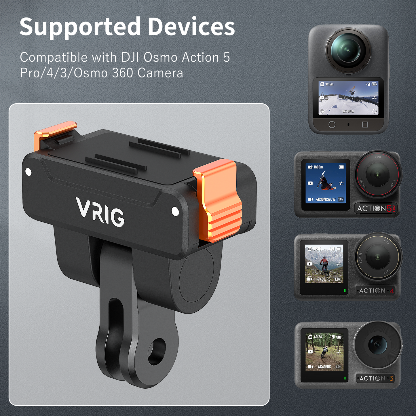 VRIG AC-58 Adjustable Quick-Release Adapter Mount for DJI Osmo 360