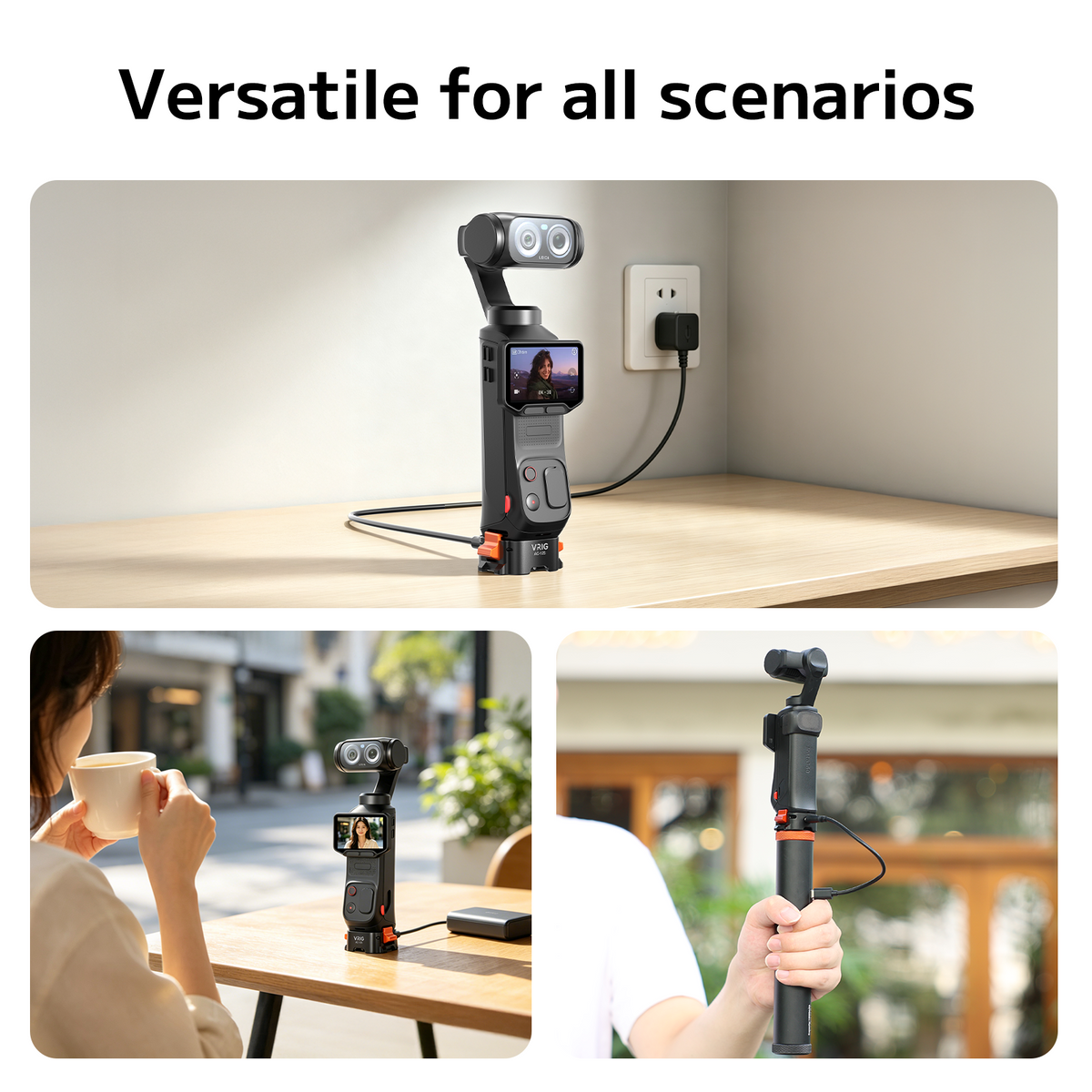 VRIG AC-125 Aluminum Desktop Charging Adapter Base for Insta360 Luna Ultra/Pro