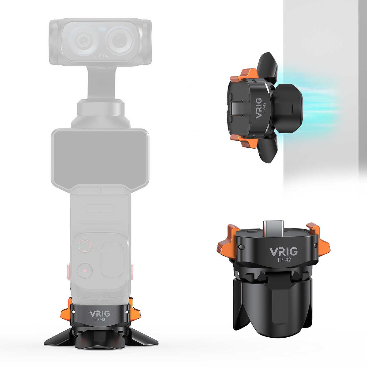 VRIG TP-42 Auto-Open Magnetic Mini Tripod for Insta360 Luna Ultra with Charging