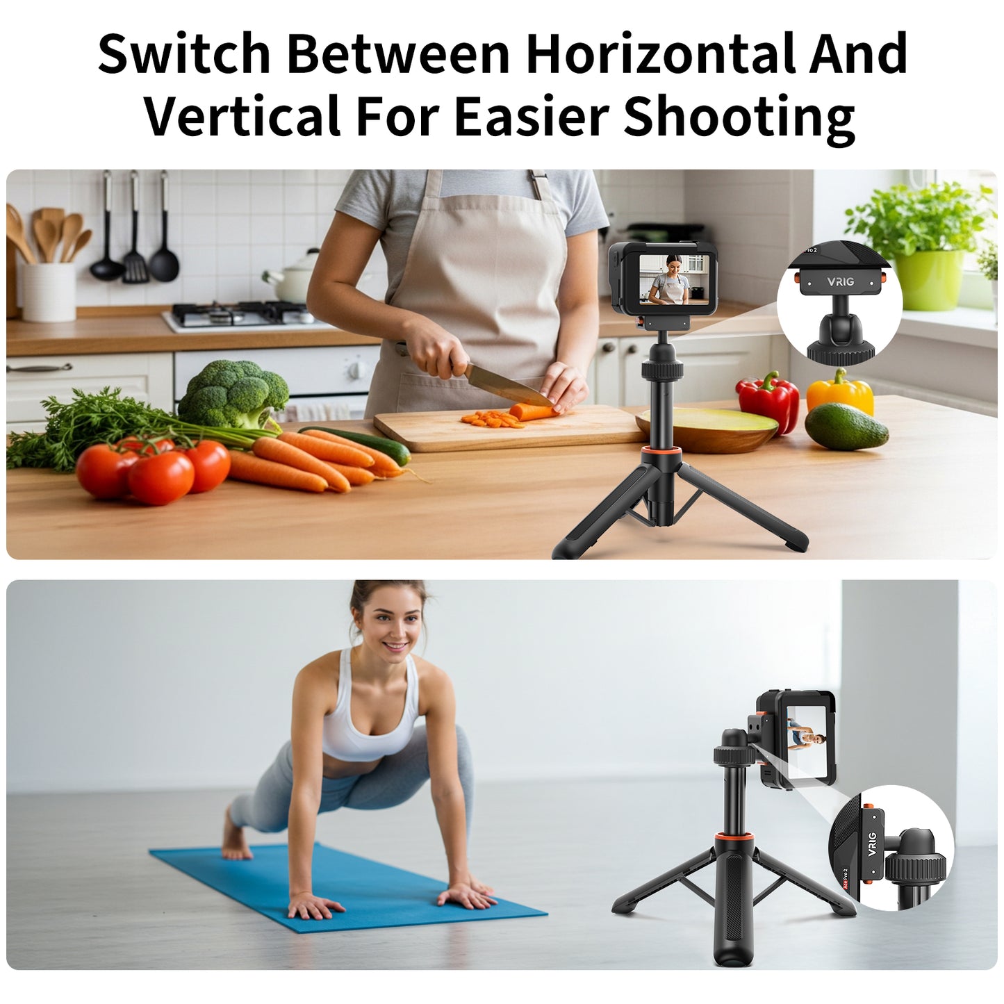 VRIG AC-78 15.9" X5 Extended Mini Camera Tripod for Insta360 Ace Pro2