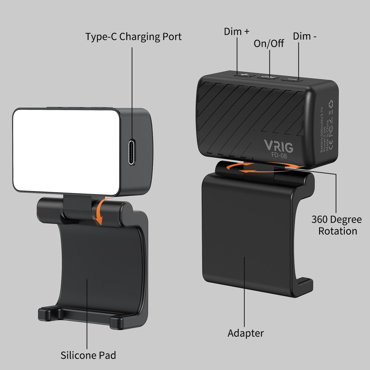 VRIG FD-08 Mini LED Light for DJI Osmo Pocket 3