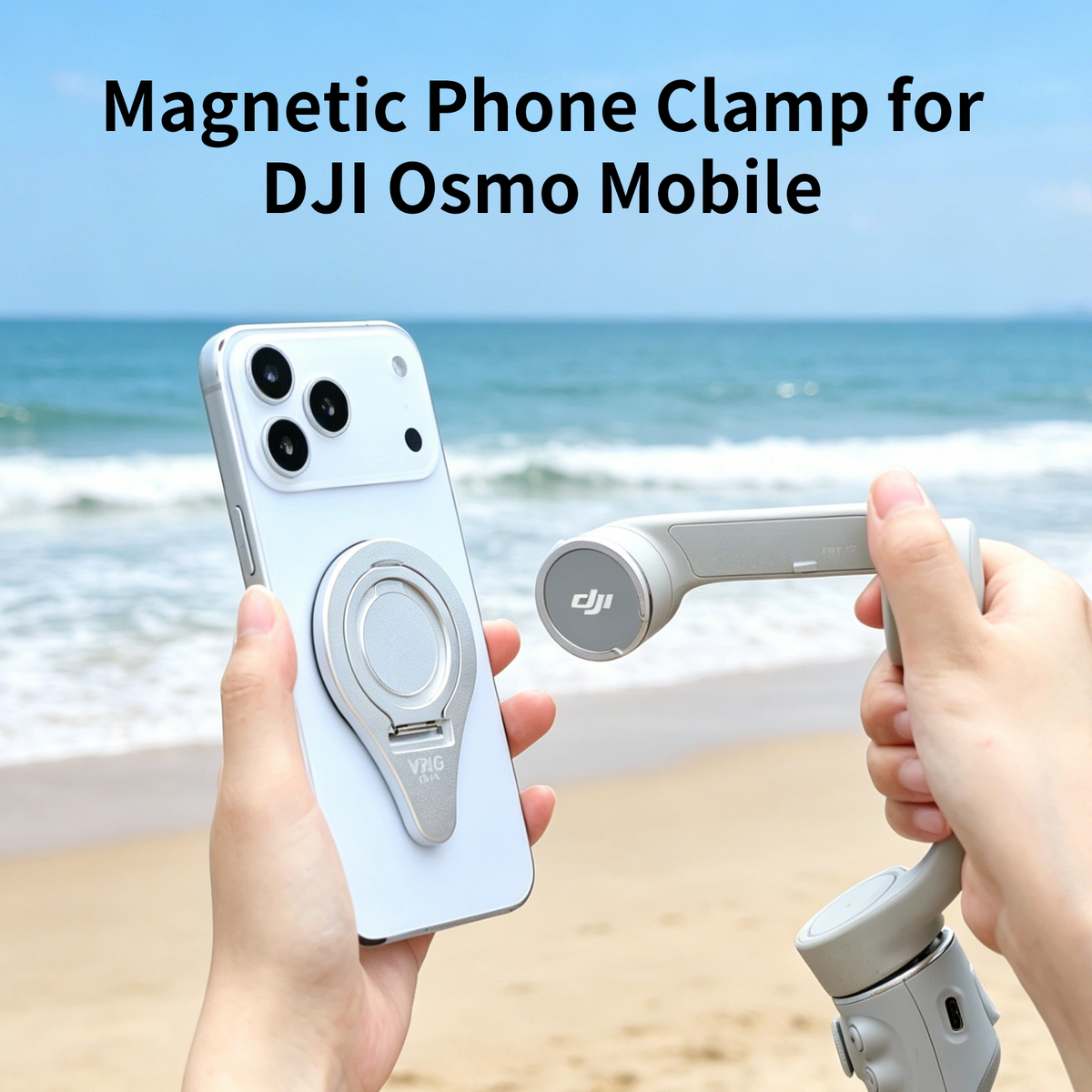 VRIG CA-04 OM Magnetic Mount Phone Holder Clamp for DJI Osmo Mobile 8P/8/7P/6/5/4