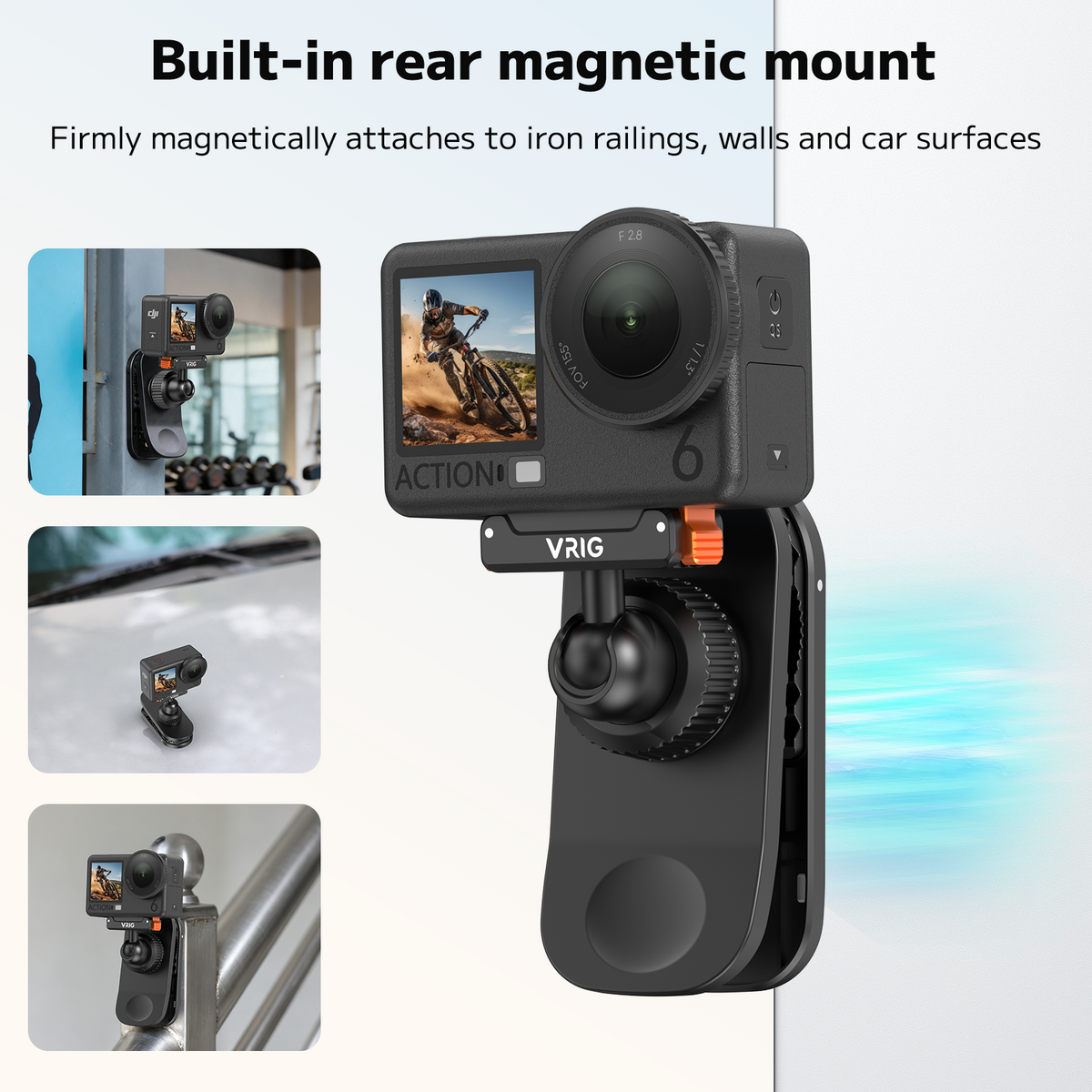 VRIG AC-99 Magnetic Backpack Mount for DJI Osmo Action 6/5/4/3,Osmo 360,Osmo Nano