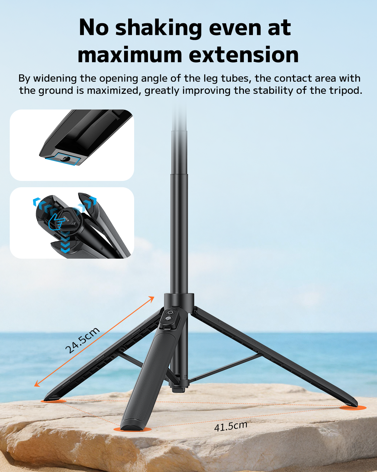 VRIG AC-72 55" Selfie Stick Tripod for DJI Osmo Action 6/5/4,Osmo 360 with Remote