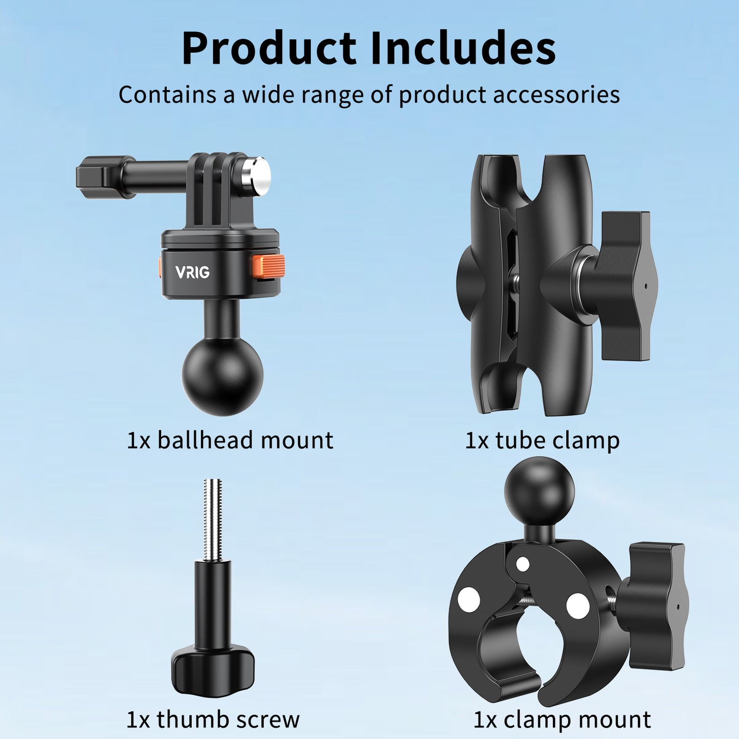 VRIG AC-76 Super Clamp Camera Mount with 360° Dual Ball Head