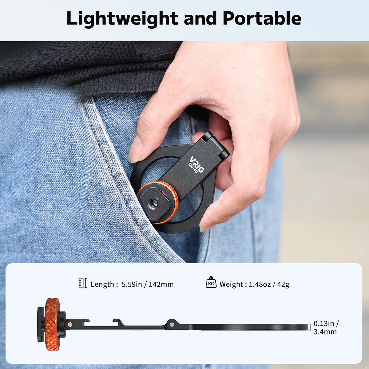 VRIG MG-40 Magnetic Phone Tripod Mount for iPhone and MagSafe Cases