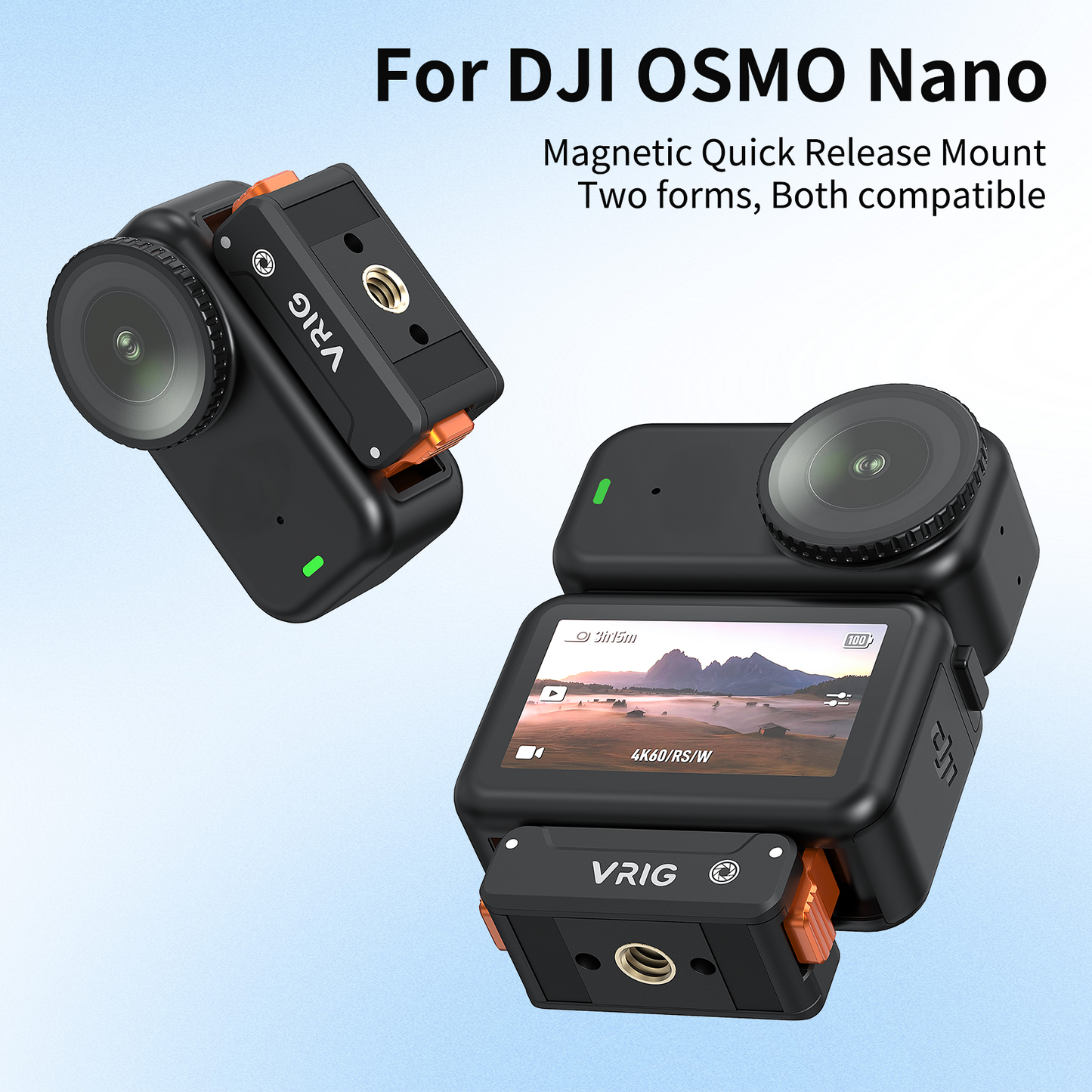 VRIG AC-67 Magnetic Quick-Release Adapter Mount for DJI Osmo Nano/Action 6