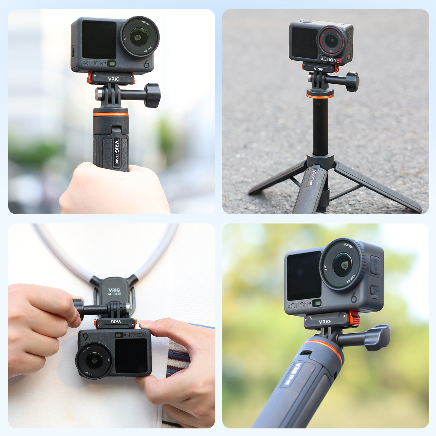 VRIG AC-92 Magnetic Mount Adapter for DJI OSMO Action 6/5/4/3/Osmo 360/Osmo Nano, Quick-Release Extension Base Bracket with Adapter Connector for Tripod, Selfie Sticks, Vlogging Accessories