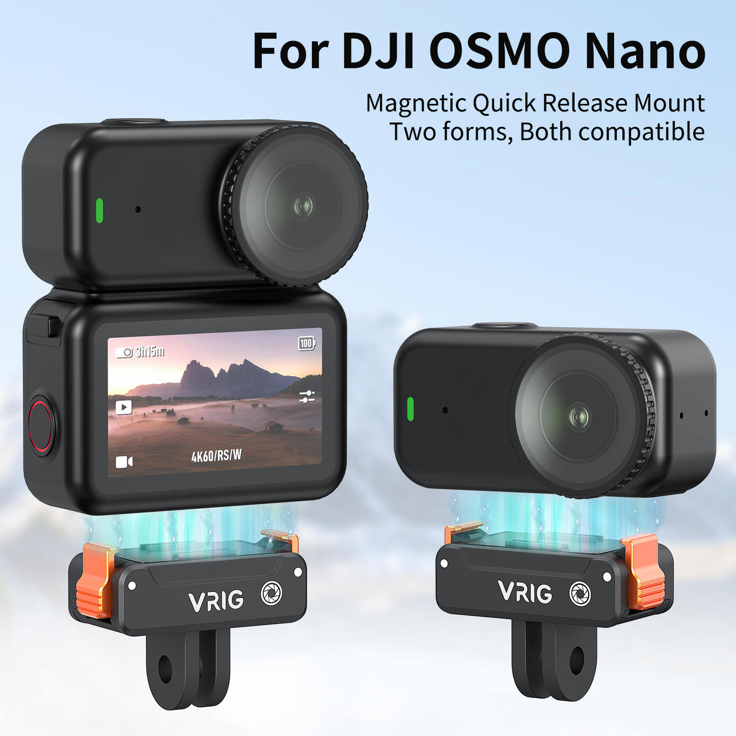 VRIG AC-66 Magnetic Quick-Release Adapter Mount for DJI Osmo Nano/Action 6