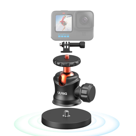 UURIG GoPro Mount 360 Degree Head Camera Magnetic Stand Set