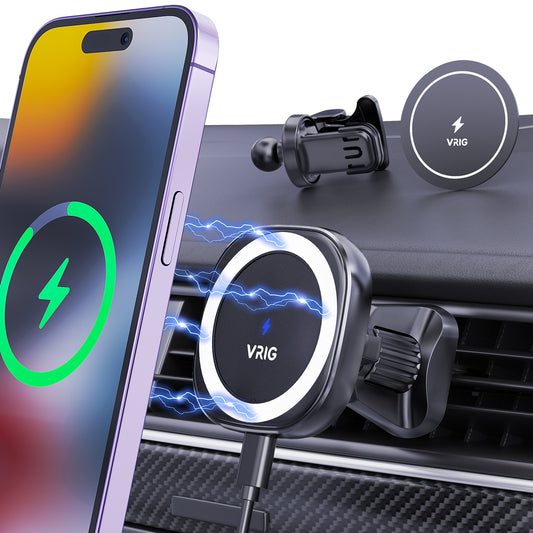 VRIG MG-05 Wireless Charging Magnetic Phone Holder for Car