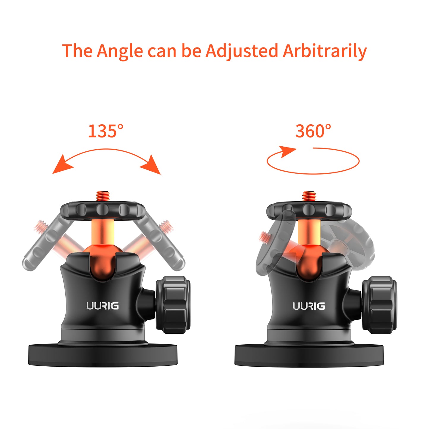 UURIG GoPro Mount 360 Degree Head Camera Magnetic Stand Set