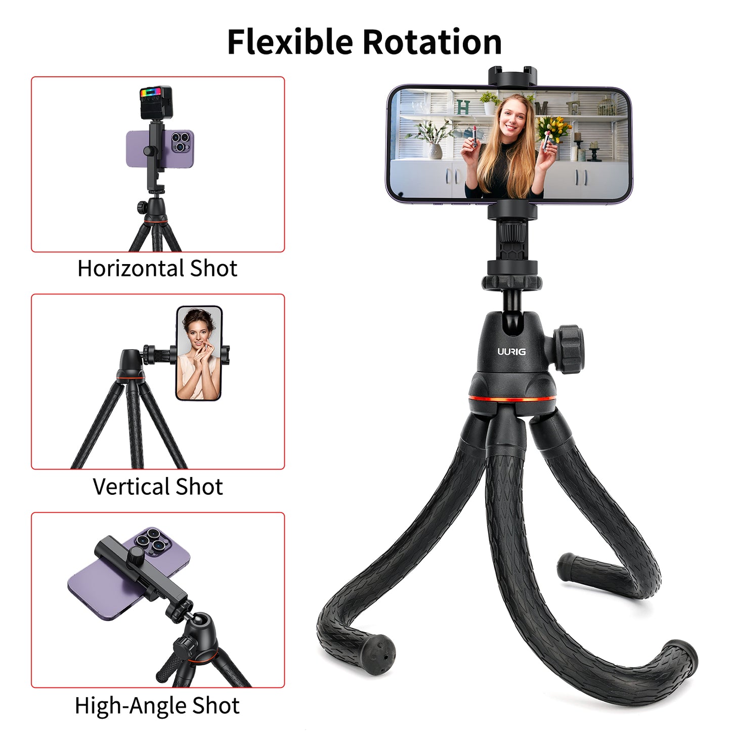 UURIG TP-07 Octopus Tripod with 360 phone mount