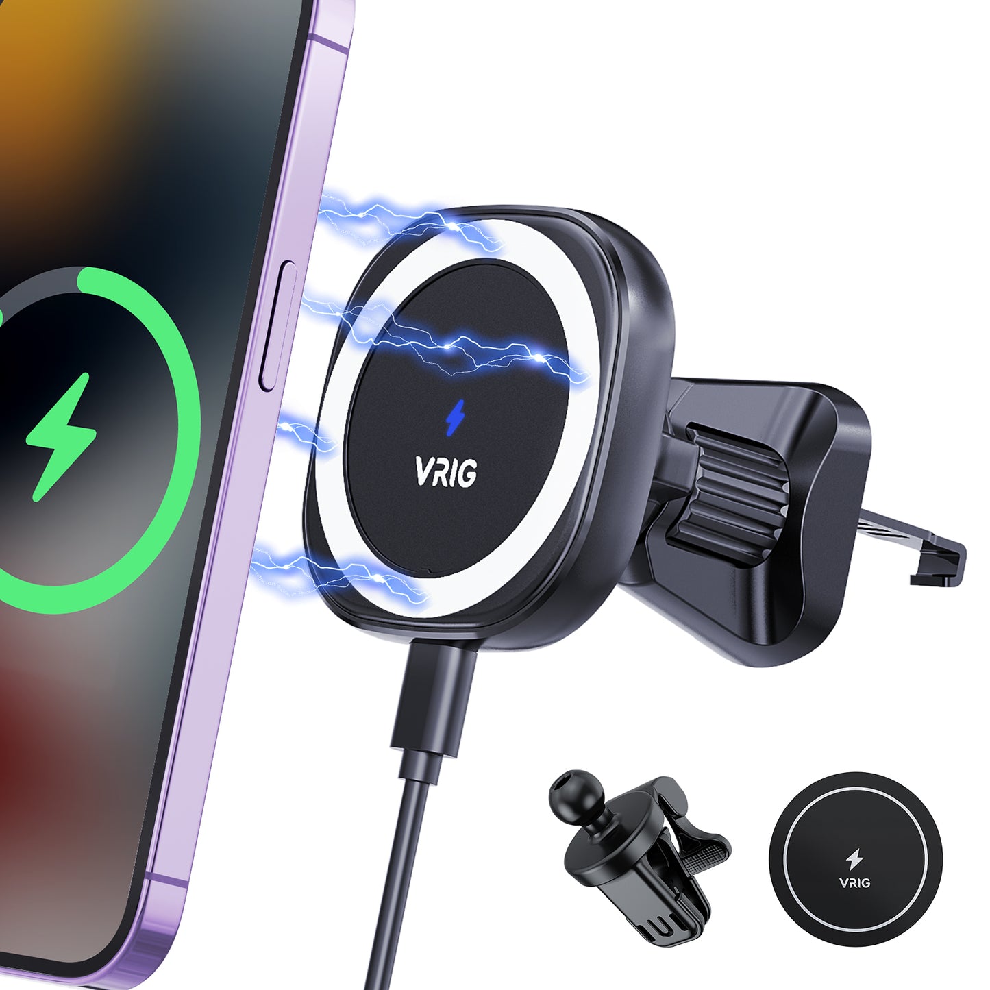 VRIG MG-05 Wireless Charging Magnetic Phone Holder for Car